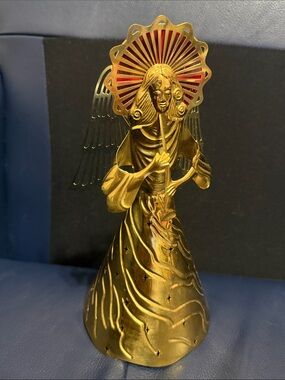 Gallery Gold Angel Sculpture with Red Halo Accent
